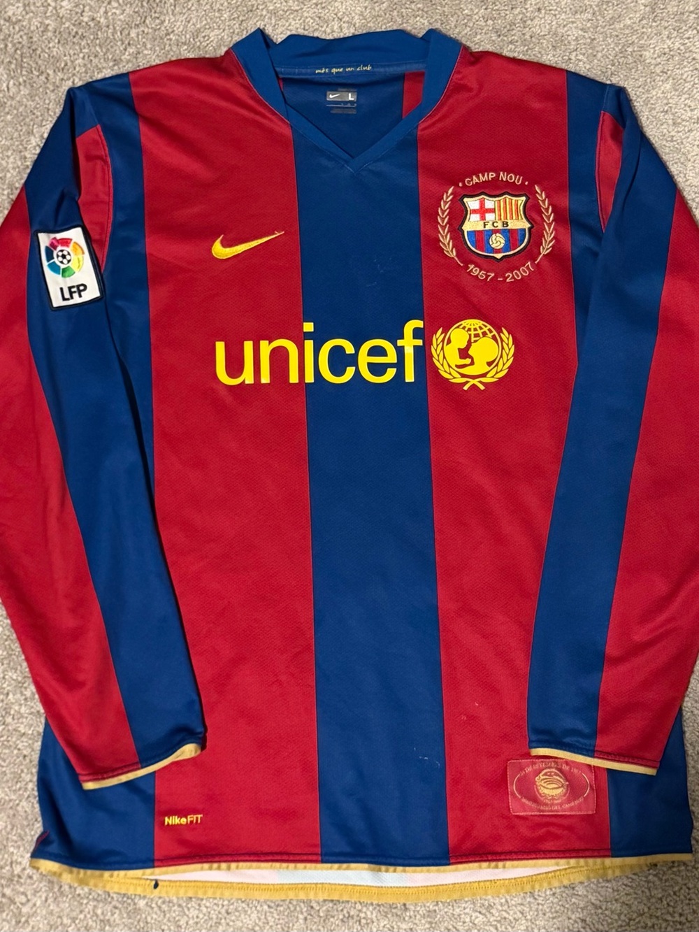 2007-08 FC Barcelona Lionel Messi Long Sleeve Nike Jersey